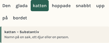 Förhandsbild av modellen Ordklasser