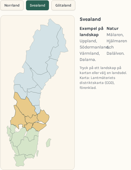 Förhandsbild av modellen Sveriges landsdelar